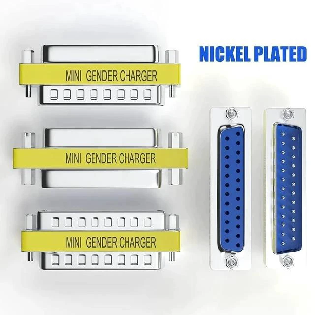 Alt view image 3 of 6 - 6-Pack DB25 RS232 Serial Gender Changer Coupler Adapters, 25Pin Female to Female & Male to Male Mini DB25 Serial Connector for Serial Devices, Industrial Controllers, POS Machines