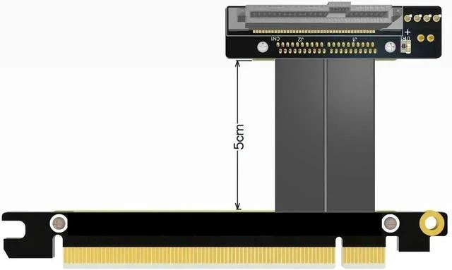 Main image of 10cm Gen3.0 U.2 SFF-8639 to PCI-E x16 NVMe Extension Cable, 32Gbps U2 PCIe 3.0 x16 High-Speed SSD Riser Cable Model R37SL for Workstation & Server Storage Expansion