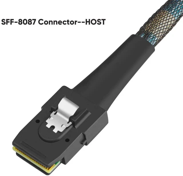 Alt view image 2 of 7 - 3.3FT SFF-8087 to 4 SFF-8482 Mini SAS Breakout Cable with SATA Power, 36Pin Mini SAS to 29Pin Hard Drive Cable for Server RAID Storage HDD Connection