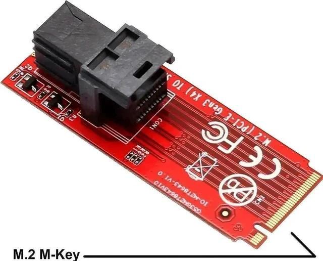 Alt view image 2 of 6 - SI-ADA40121 M.2 M-Key to U.2 Complete Kit, SFF-8643 Mini SAS HD to SFF-8639 Cable, PCIe NVMe 2.5 U.2 SSD Conversion Set with Power Line for Desktop Workstation Storage Upgrade