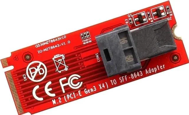 Alt view image 3 of 6 - SI-ADA40121 M.2 M-Key to U.2 Complete Kit, SFF-8643 Mini SAS HD to SFF-8639 Cable, PCIe NVMe 2.5 U.2 SSD Conversion Set with Power Line for Desktop Workstation Storage Upgrade