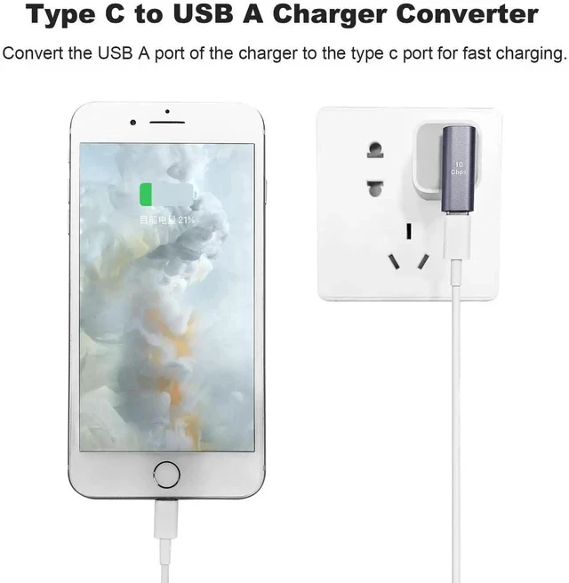 Alt view image 3 of 6 - 2-Pack 90° Left & Right Angled USB-C Female to USB A Male OTG Adapter, USB 2.0 Elbow Converter for Charging & Data Sync, Compatible with iPhone, iWatch, AirPods, iPad, Android Phones & Tablets