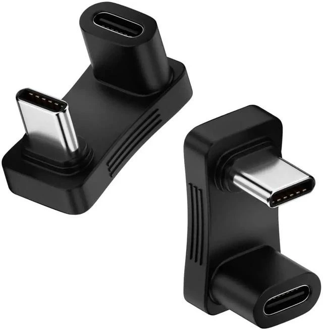 Alt view image 4 of 6 - 2 Pack 180 Degree U-Shaped USB C Adapter, 10Gbps Data 100W PD Fast Charging Type-C Male to Female Elbow Connector for Steam Deck Switch Laptops Phones