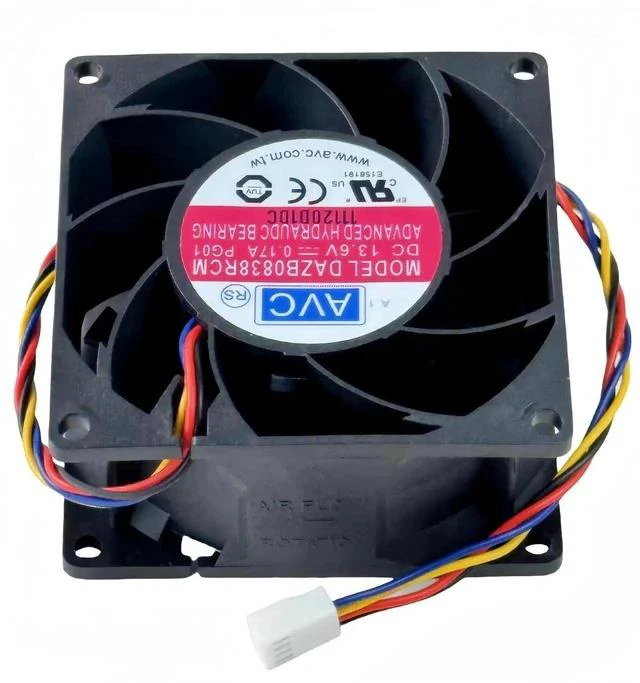 Alt view image 6 of 7 - AVC DAZB0838RCM 8038 DC13.6V 0.17A 4-Pin PWM Cooling Fan, 80×80×38mm 4-Wire Tachometer Industrial Replacement Fan