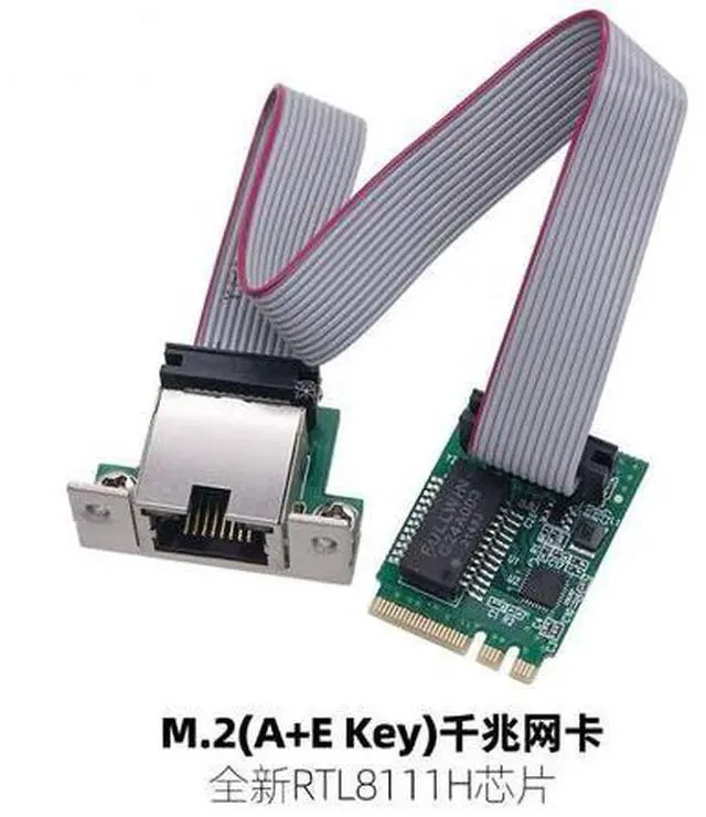Alt view image 2 of 3 - M.2 A+E Key 2.5G Ethernet LAN Card, RTL8125BG Chip M2 A/E to RJ45 COM Port Network Adapter, 2.5G/1G/100Mbps Gigabit NIC for Desktop PC