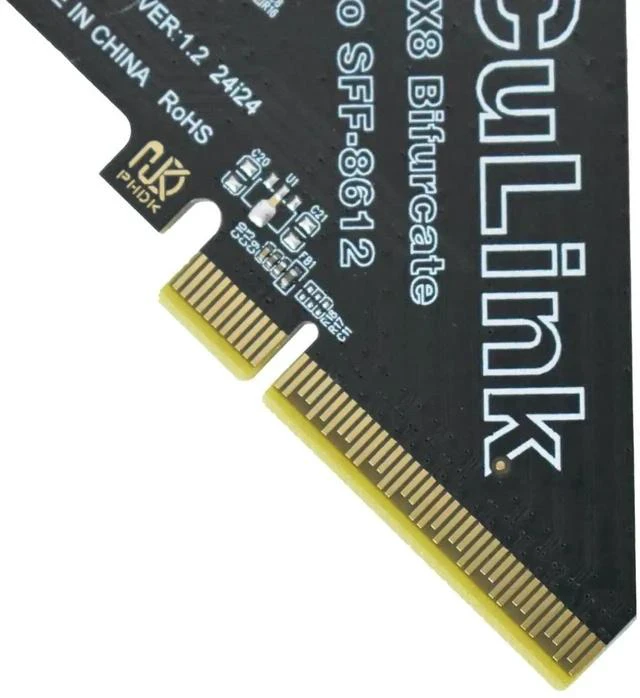 Alt view image 4 of 5 - Gen4 PCIe x8 to OCuLink SFF-8612 Adapter Card, SFF-8611 External PCIe Breakout for eGPU Dock, External Graphics Card & U.2 NVMe SSD, PCIe 4.0 x8 Host Expansion Adapter