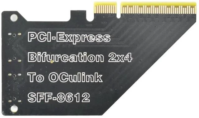 Alt view image 5 of 5 - Gen4 PCIe x8 to OCuLink SFF-8612 Adapter Card, SFF-8611 External PCIe Breakout for eGPU Dock, External Graphics Card & U.2 NVMe SSD, PCIe 4.0 x8 Host Expansion Adapter