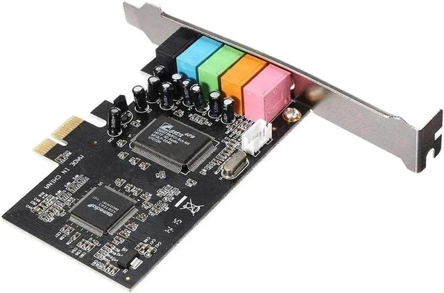 Alt view image 2 of 4 - PCIe 5.1 Channel Internal Sound Card with CMI8738 Chip, Low Profile Bracket PCI Express Audio Adapter, 3D Stereo Sound Card Compatible with Windows 10 32/64 Bit for Desktop PC