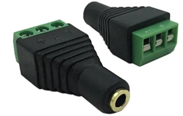 Alt view image 5 of 6 - 2 Pack Solderless 3.5mm Stereo Audio Jack to 3-Pin Screw Terminal Adapter, Female Headphone AV Balun Converter Replacement Connector