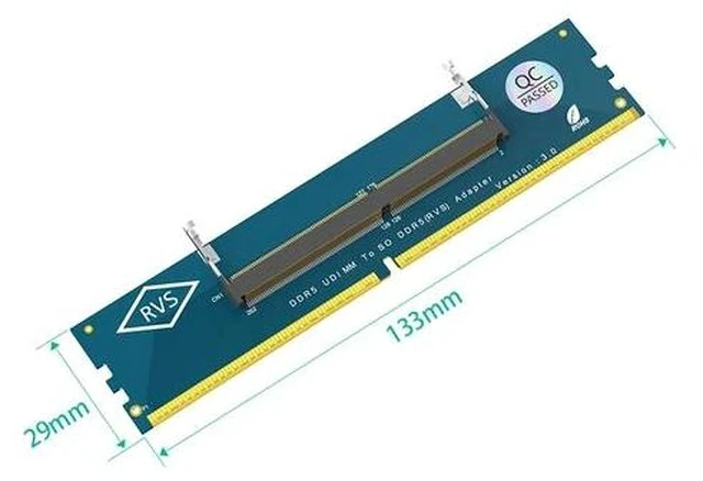 Alt view image 2 of 4 - DDR5 SO-DIMM to U-DIMM Adapter, Laptop DDR5 Memory Riser Card, 262Pin SO-DIMM to 288Pin U-DIMM Converter for Desktop PC Memory Tester