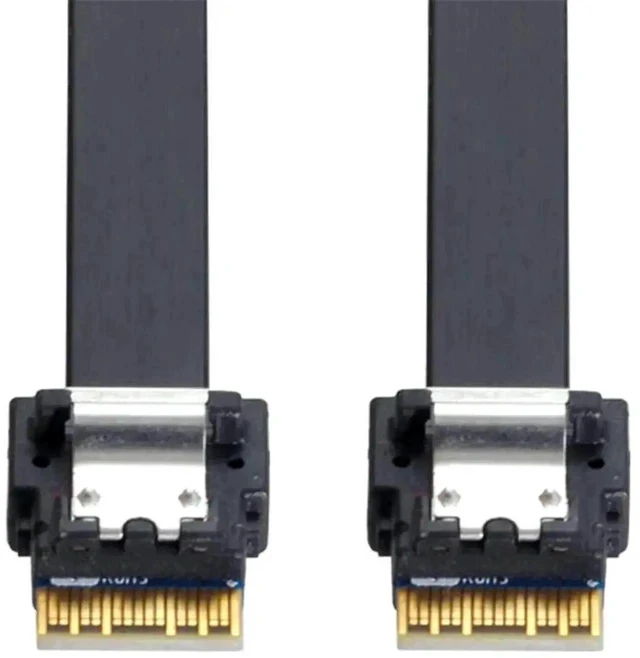 Alt view image 2 of 7 - 40cm SFF-8654 Male to Male Slimline SAS 4.0 Internal Cable, 38Pin 4i PCIe 4.0 Slim SAS Wire for Server RAID Controller, NVMe Backplane & High-Density Compact Chassis