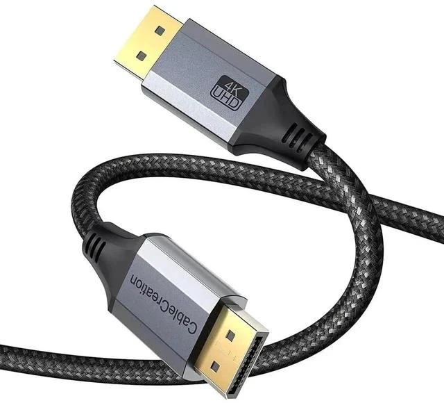 Main image of 10FT Nylon Braided DP 1.2 Male to Male DisplayPort Cable, Supports 4K@60Hz, 2K@165Hz & 2K@144Hz High Speed Video Cord for PC, Laptop, HDTV and Gaming Monitor
