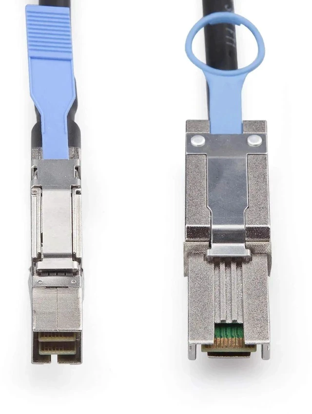 Alt view image 3 of 6 - 1.5m 4.9ft SFF-8644 to SFF-8088 External Hybrid Mini SAS HD Cable, 6Gbps SAS 2.0 26Pin 100-Ohm Interconnect Wire for RAID Cards, Enterprise Servers & Data Center JBOD Storage