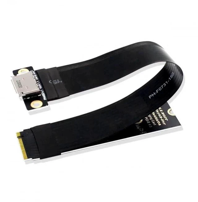 Main image of 15cm PCIe 4.0 M.2 M-Key to OCuLink SFF-8611/SFF-8612 Host Cable, 2280 NGFF Adapter Wire for NVMe U.2 SSD & External eGPU