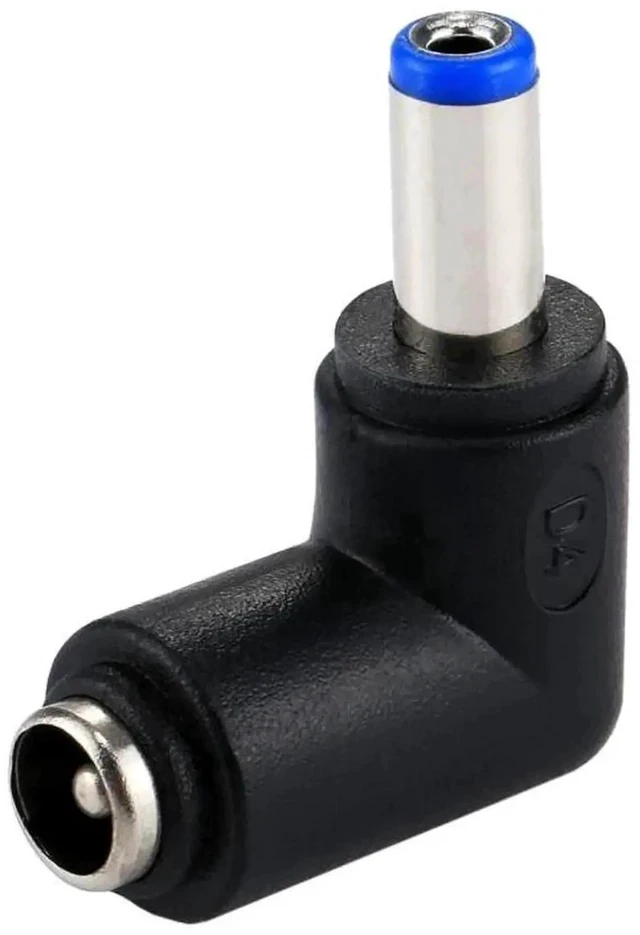 Alt view image 6 of 6 - 90 Degree Right Angle DC 5.5x2.1mm Male to DC 5.5x2.1mm Female Power Connector Elbow Adapter for Laptops & Notebooks