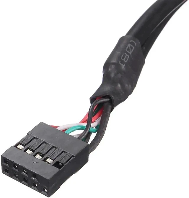 Alt view image 2 of 6 - 11.81 Inch Motherboard 9Pin USB2.0 Splitter Cable, Single 9Pin Header to Dual USB 2.0 Female Internal Extension Adapter Wire