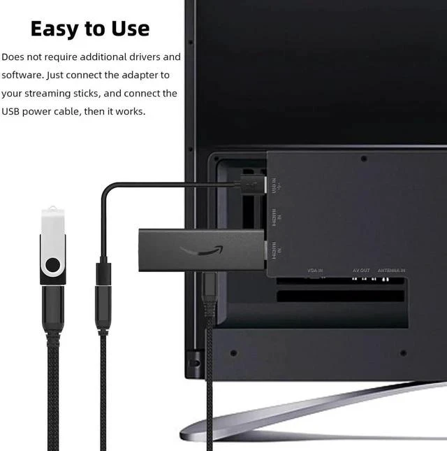 Alt view image 5 of 6 - 2 Pack Powered Micro USB OTG Cable, Micro USB Male to USB A Female Adapter Cord for Fire TV Stick 4K, Simultaneous Power Supply & Data Transfer, Black for Android Phones, Tablets & Micro USB Host Devi