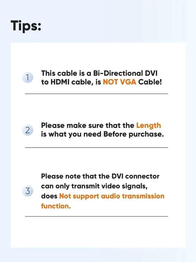 Alt view image 7 of 7 - 0.5FT Bi-Directional HDMI Male to DVI-I 24+5 Female Short Cable, 1080P Full HD HDMI DVI Converter Cord Compatible with PC, PS5, Xbox, Switch, TV Box & Blu-Ray Player