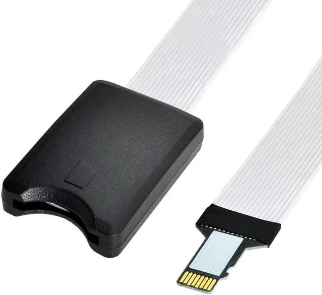 Main image of AJMRTC TF Micro SD Male to SD Female Extension Cable, 10CM FPC Flat Soft Ribbon Extender Cord, Micro-SD Memory Card Adapter Cable for Camera, Raspberry Pi, Electronics Projects