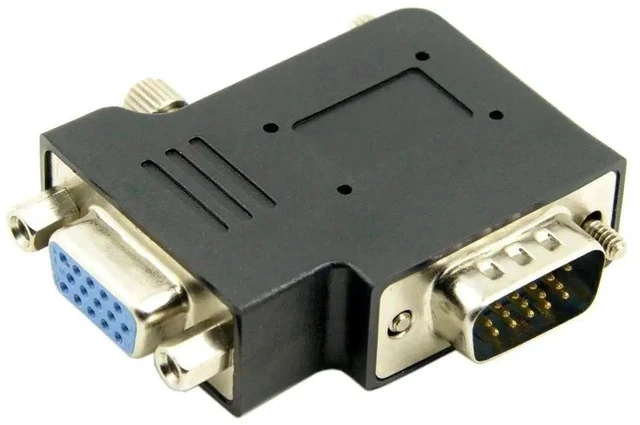 Alt view image 5 of 6 - 90 Degree Right Angle VGA Gender Changer, HDB15 Pin SVGA D-Sub Male to Female VGA Adapter for Monitor Projector Graphics Card