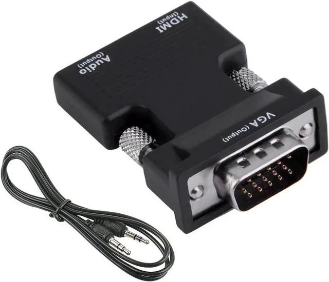 Main image of Active 1080P HDMI Female to VGA Male Converter Adapter with 3.5mm Stereo Audio Jack, Portable HDMI to VGA Dongle Compatible with Laptop, PC, PS3, Xbox, STB, Blu-ray Player, DVD & TV Stick