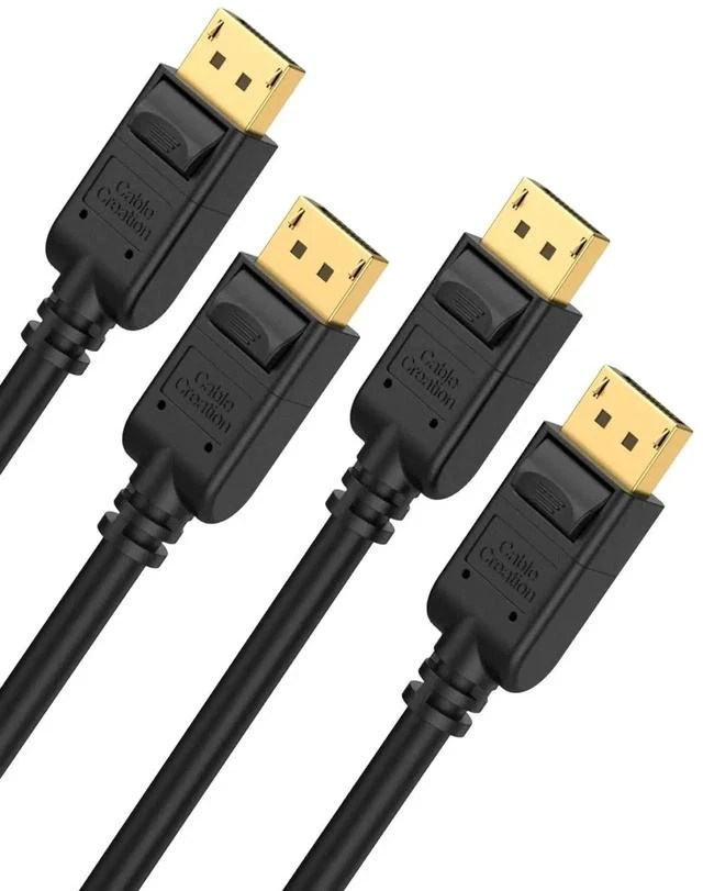 Main image of 2 Pack 6FT/1.8M DP 1.2 Male to Male Cable, 4K@60Hz 2K@144Hz High Speed DisplayPort Cord for PC, Laptop, Monitor and Projector