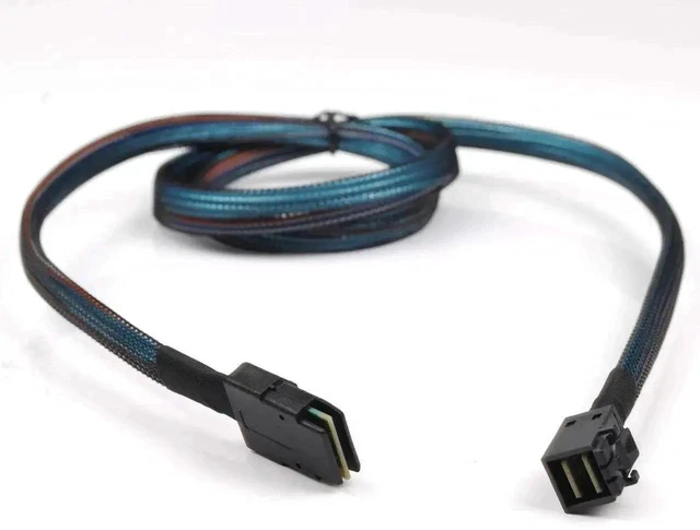 Alt view image 3 of 4 - 0.5M/1.6FT Internal Cross-Generation SAS Cable SFF-8643 Male to SFF-8087 Male, Mixed Mini SAS HD Data Wire for Server RAID Controller, Legacy Storage Backplane & NAS Hard Drive Array