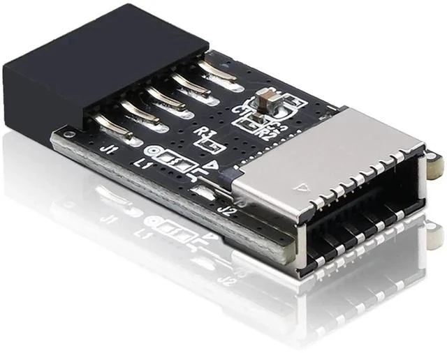 Main image of 180 Degree USB2.0 9Pin Internal Header to USB3.1/3.2 Type-E 20Pin A-Key Adapter, Motherboard Internal Converter for PC Front Panel USB-C Type E Port Extension