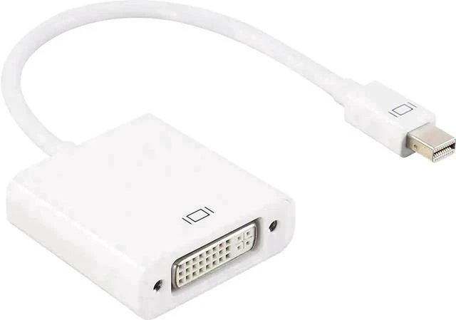 Alt view image 4 of 4 - White Passive Mini DisplayPort to DVI-D Adapter, Thunderbolt Compatible MDP to DVI Converter, Max Resolution 1080P/1920×1200