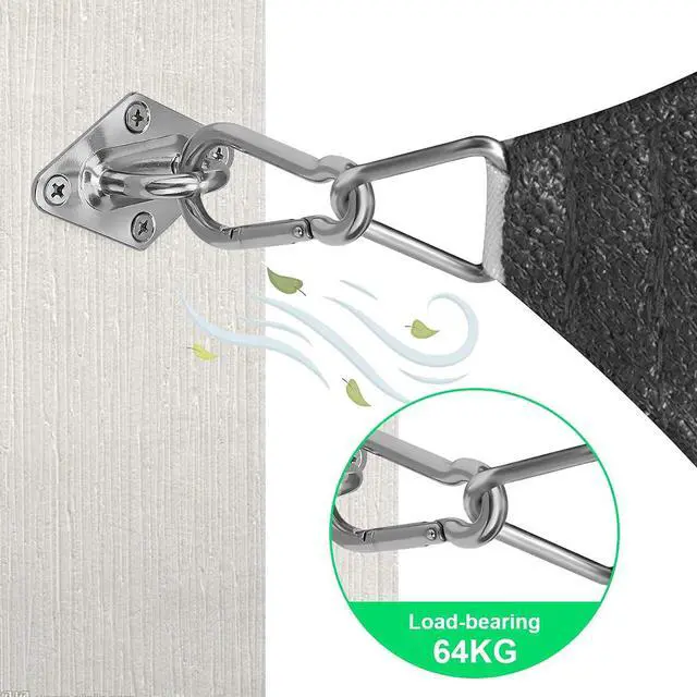 Alt view image 4 of 6 - Sun Shade Sail Hardware Kit - 6 Inch 304 Stainless Steel Sunshades Canopy Installation Kit for Install Rectangle & Triangle Shade Sails Deck Garden Lawn Patio Outdoor Metal Sail Shade Hardware Kit