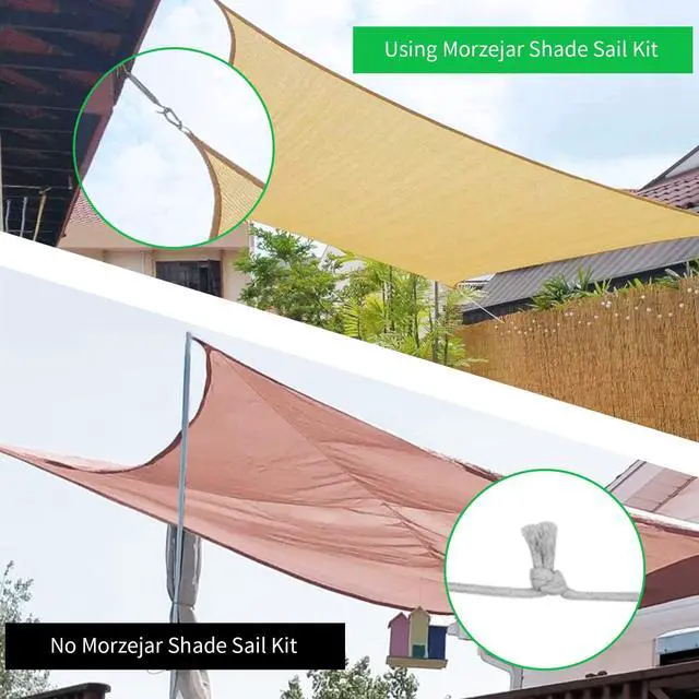 Alt view image 6 of 6 - Sun Shade Sail Hardware Kit - 6 Inch 304 Stainless Steel Sunshades Canopy Installation Kit for Install Rectangle & Triangle Shade Sails Deck Garden Lawn Patio Outdoor Metal Sail Shade Hardware Kit