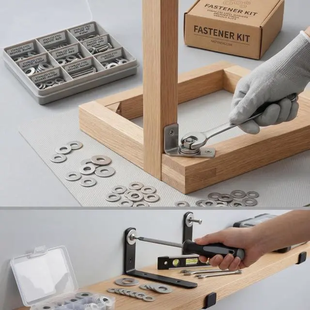 Alt view image 3 of 7 - Stainless Steel Flat Washers Assortment, 18-8 (304) Stainless Steel, 547-Piece Set (Assorted Metric Sizes M3-M12, 3mm, 4mm, 5mm, 6mm, 8mm, 10mm, 12mm) with Plastic Storage Case