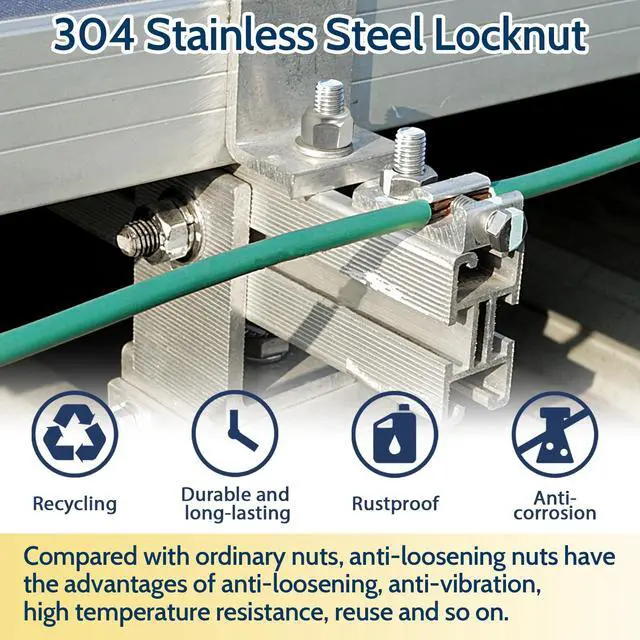 Alt view image 6 of 7 - 1/4-20 Lock Nut, 110Pcs Stainless Steel Nylock Insert Locking Nuts | 1/4 in locknut,nylon insert hex nuts 304 SS A2-70, standard metric thread nylock nut vibration resistant for bolts,machinery