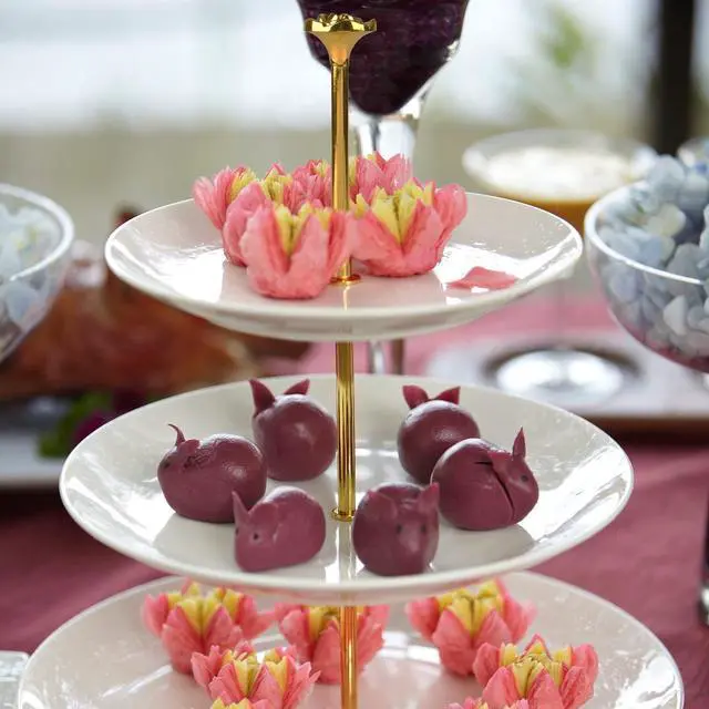 Alt view image 4 of 6 - 3 Tier 14" Heavy Metal Cake Stand Holder Fruit Plate Stand Fitting Hardware Rod (Golden_Rose)