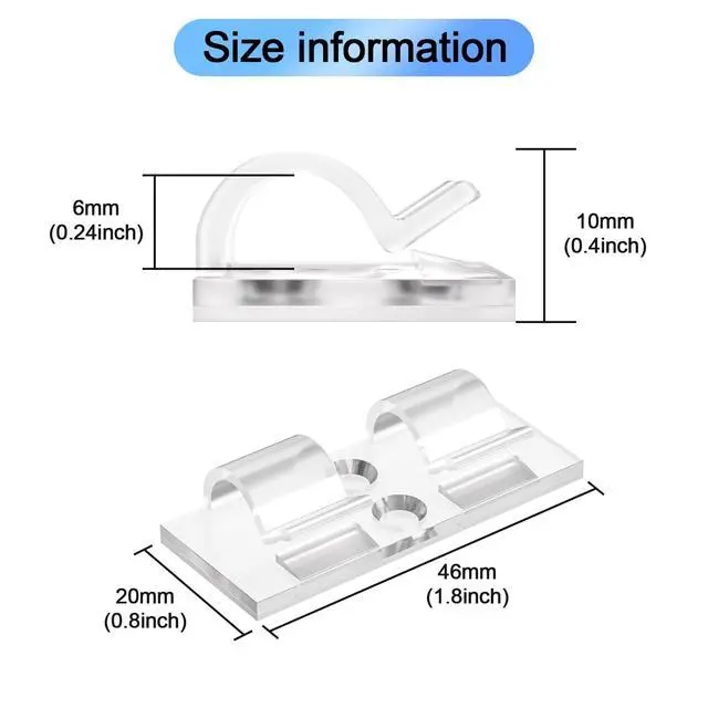 Alt view image 2 of 7 - 30PCS Clear Hooks for Outdoor String Lights Clips, Heavy Duty Adhesive with Holes and Screws, for Hanging Christmas Lighting
