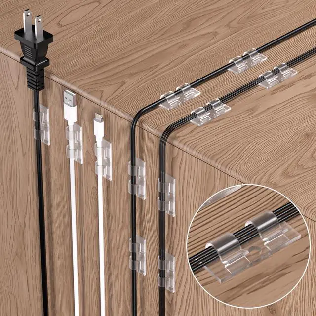 Alt view image 6 of 7 - 30PCS Clear Hooks for Outdoor String Lights Clips, Heavy Duty Adhesive with Holes and Screws, for Hanging Christmas Lighting