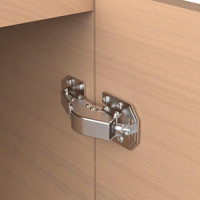 Main image of 2 Pack 90 Degree Soft Close Surface Mount Spring Hinges, Easy Installation No Pre-drilled, Noiseless Frameless Hidden Concealed Kitchen Cabinet Hinge for Cupboard Folded Replacement Hardware