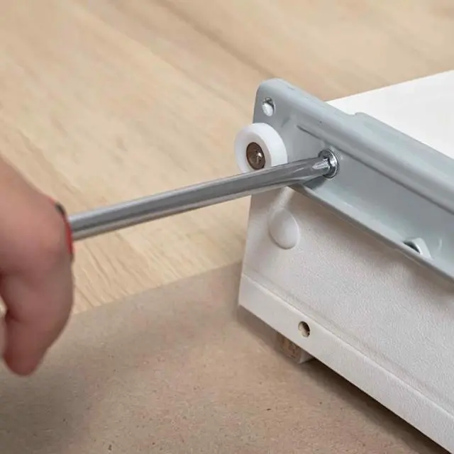 Alt view image 6 of 7 - 16 Inch Bottom Mount Drawer Slides Kit with Screws, White Pair | Smooth Glide Drawer Rails for Cabinets Furniture or Closet Easy Install Metal Track Hardware for Side Bottom Mounted Drawers