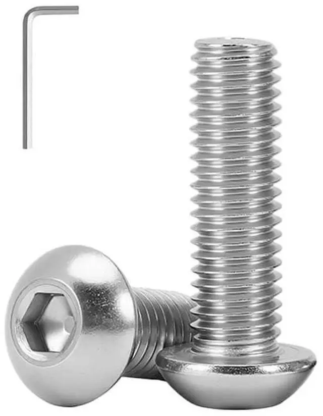 Main image of M5 x 20mm(30 Pack) Button Head Hex Socket Cap Screws Bolts, Hex Drive Bright Finish Fully Machine Thread, Corrosion Resistant 304 Stainless Steel 18-8 Screws