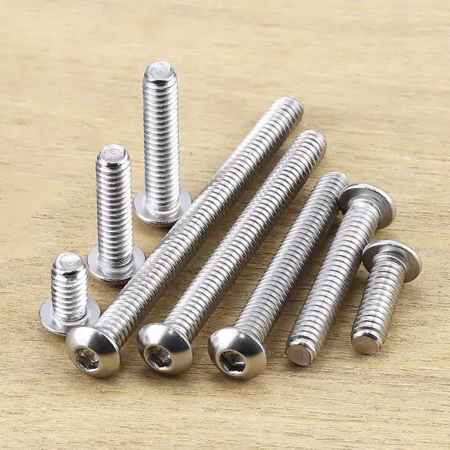 Alt view image 5 of 7 - 1/4-20 x 3/4" Button Head Socket Cap Bolts Screws, 304 Stainless Steel 18-8, Allen Hex Drive, Bright Finish, Fully Machine Thread, Pack of 25