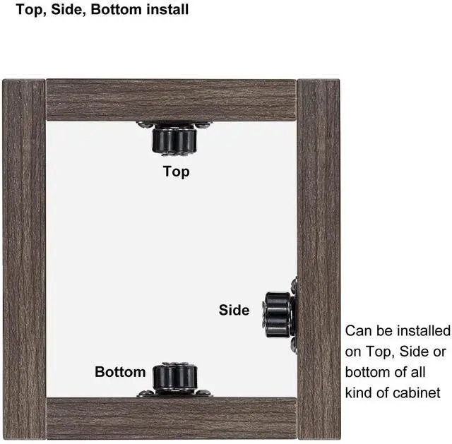 Alt view image 5 of 6 - Cabinet Latch Double Roller Catch, Black Nickel, 4 PCS | Hardware for Cupboard Closet Kitchen, Cabinet Door Latches and Catches