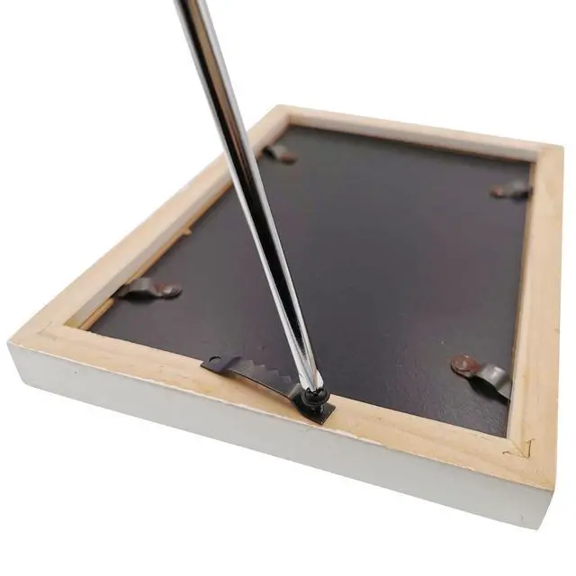 Alt view image 4 of 5 - Sawtooth Picture Hangers, 100 pcs Small Picture Hanging Hook, Black Picture Hangers with Screws Picture Hang Solutions, Picture Hanging Hardware for Paintings, Photos Frame, Artwork, Home Decor, Clock