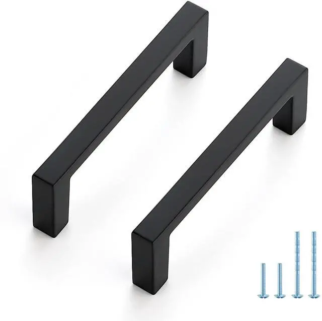 Main image of Matte Black Cabinet Pulls Slim Square Handles, 3 Inch, 10 Pack | Slim Square Bar, Solid Build, Modern Look, Easy Install, For Kitchen Drawers, Dressers, Cabinets, Furniture Projects