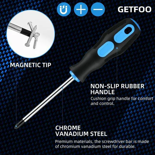 Alt view image 3 of 7 - 7-Piece Magnetic Screwdriver Set, 4 Phillips, 3 Flat, Cushion Grip | Magnetic Tip Screwdriver Set, Anti-Slip Cushion Grip, Phillips & Flat Heads, Furniture Assembly, Mechanics, DIYers