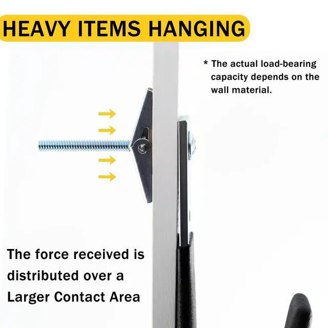 Alt view image 4 of 7 - Toggle Bolts for Drywall 30 Sets, 3 Sizes Hollow Wall Anchors Kit with Bit | Heavy Duty Carbon Steel Withstands Rust, Wing Nuts Open Behind Wall for Even Hold, Ideal for Ceilings, Shelves & Lights