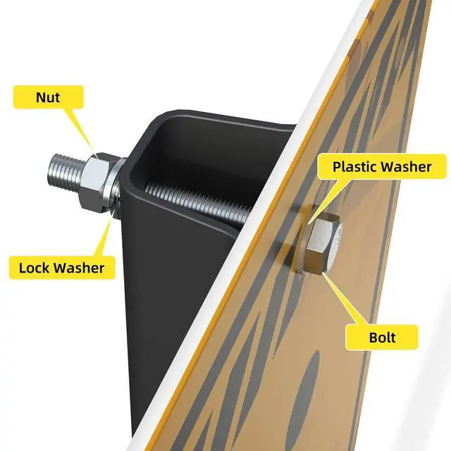 Alt view image 2 of 7 - 8 PCS 304 Stainless Steel Post Attachment Kit | Sign Mounting Hardware (Bolts & Nuts), Sign Post Mounting Hardware, For U Channel Post