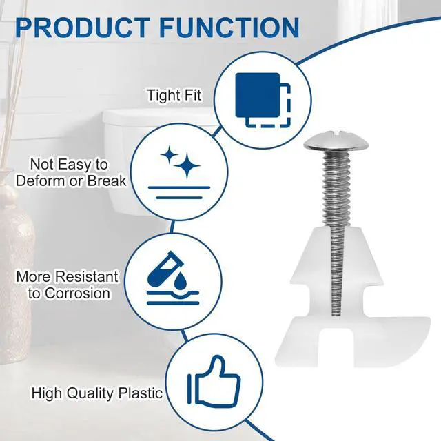 Alt view image 3 of 7 - Toilet Seat Screws & Bolts for Kohler 1133024 Hardware Pack, Compatible with Kohler Toilet Seats Parts Secure Fit Toilet Seat Hardware Kit, Non-Slip Rust-Resistant - 2 Pack