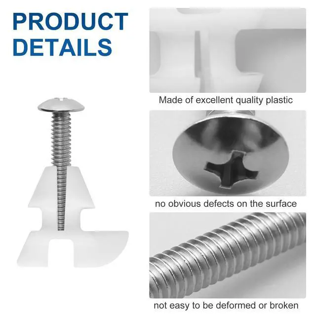 Alt view image 6 of 7 - Toilet Seat Screws & Bolts for Kohler 1133024 Hardware Pack, Compatible with Kohler Toilet Seats Parts Secure Fit Toilet Seat Hardware Kit, Non-Slip Rust-Resistant - 2 Pack