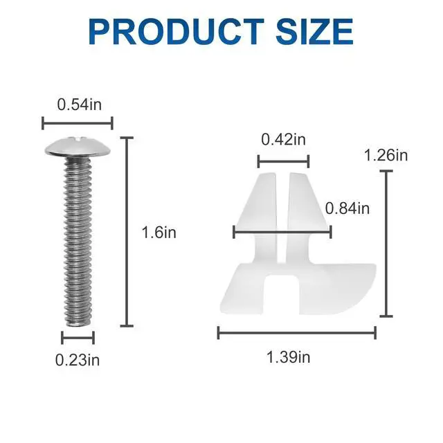 Alt view image 7 of 7 - Toilet Seat Screws & Bolts for Kohler 1133024 Hardware Pack, Compatible with Kohler Toilet Seats Parts Secure Fit Toilet Seat Hardware Kit, Non-Slip Rust-Resistant - 2 Pack