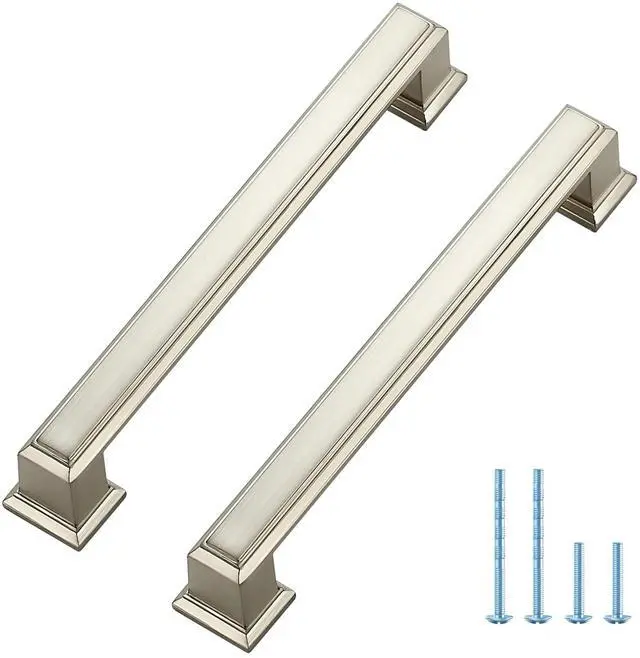 Main image of Gold Cabinet Pulls, 5 Inch (128mm), 1 Pack | Zinc Alloy Handles, Square Bar Grip, Kitchen Cabinet Update, For Cupboards, Drawers, Dressers, Furniture Hardware Projects